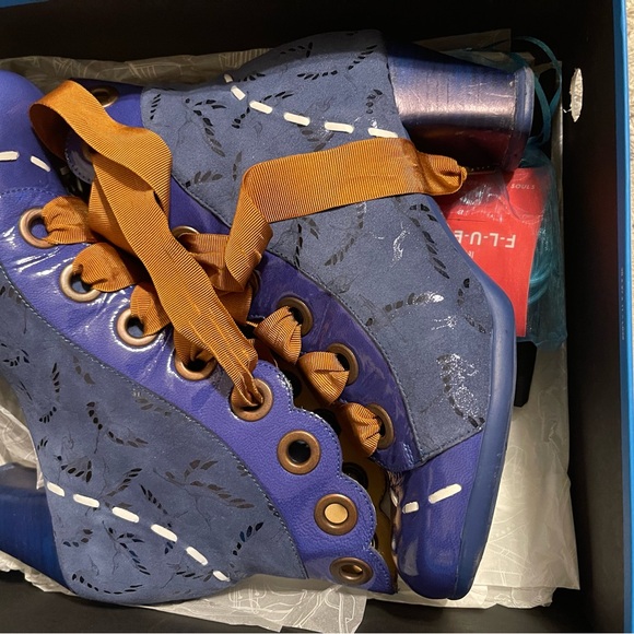 Stylish Blue and Orange Women's Fluevog Boots - Picture 7 of 9